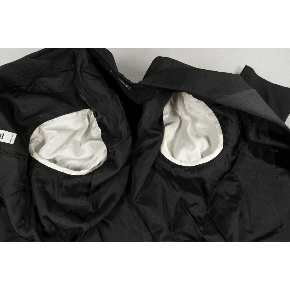 Mani Giorgio Armani Mens 40R Tuxedo Jacket Black Pure Virgin Wool Made in Italy